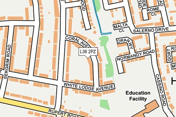 L36 2PZ map - OS OpenMap – Local (Ordnance Survey)