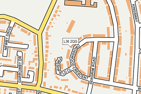 L36 2QG map - OS OpenMap – Local (Ordnance Survey)
