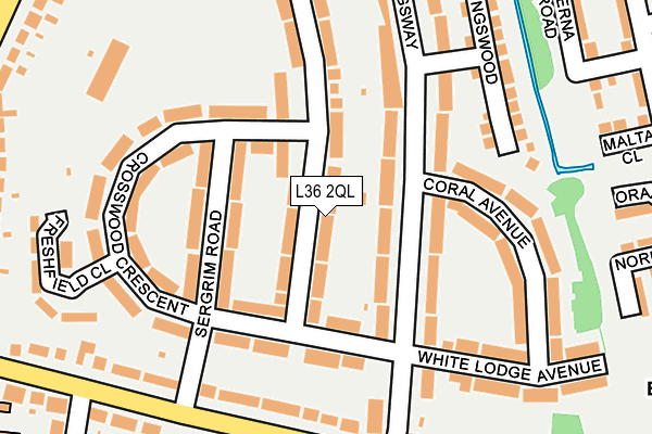 L36 2QL map - OS OpenMap – Local (Ordnance Survey)