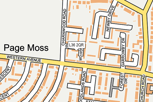 L36 2QR map - OS OpenMap – Local (Ordnance Survey)