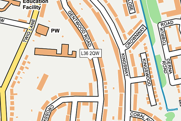 L36 2QW map - OS OpenMap – Local (Ordnance Survey)