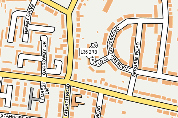 L36 2RB map - OS OpenMap – Local (Ordnance Survey)