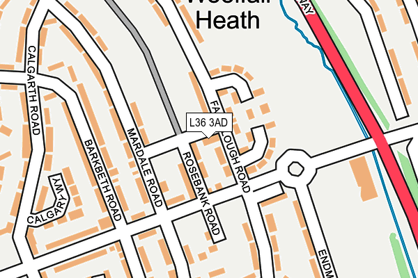 L36 3AD map - OS OpenMap – Local (Ordnance Survey)