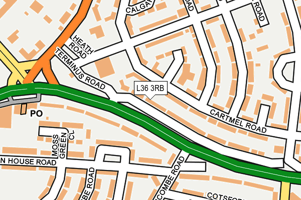 L36 3RB map - OS OpenMap – Local (Ordnance Survey)