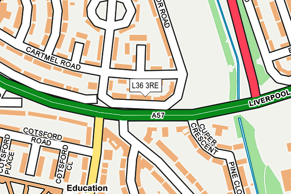 L36 3RE map - OS OpenMap – Local (Ordnance Survey)