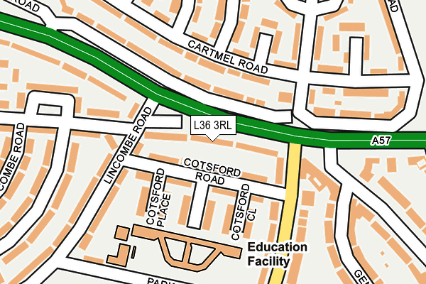 L36 3RL map - OS OpenMap – Local (Ordnance Survey)