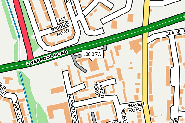 L36 3RW map - OS OpenMap – Local (Ordnance Survey)
