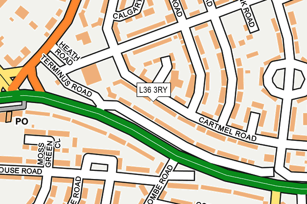 L36 3RY map - OS OpenMap – Local (Ordnance Survey)