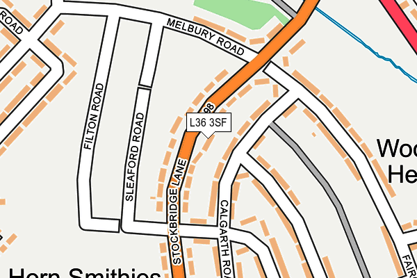L36 3SF map - OS OpenMap – Local (Ordnance Survey)