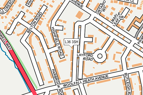 L36 3SH map - OS OpenMap – Local (Ordnance Survey)