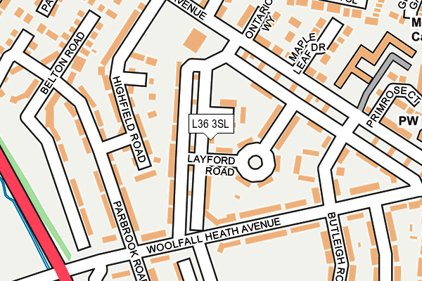 L36 3SL map - OS OpenMap – Local (Ordnance Survey)