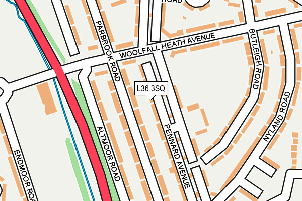 L36 3SQ map - OS OpenMap – Local (Ordnance Survey)