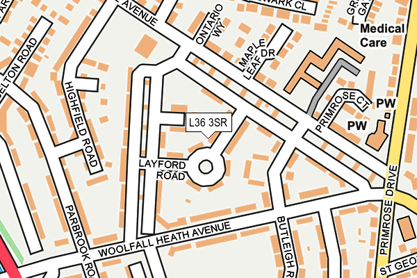L36 3SR map - OS OpenMap – Local (Ordnance Survey)