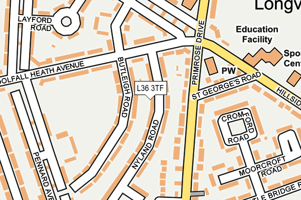 L36 3TF map - OS OpenMap – Local (Ordnance Survey)