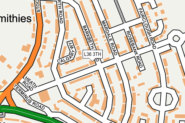 L36 3TH map - OS OpenMap – Local (Ordnance Survey)