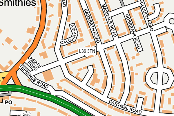 L36 3TN map - OS OpenMap – Local (Ordnance Survey)