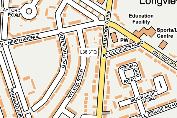 L36 3TQ map - OS OpenMap – Local (Ordnance Survey)
