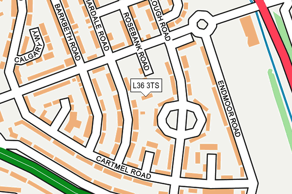 L36 3TS map - OS OpenMap – Local (Ordnance Survey)