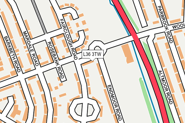 L36 3TW map - OS OpenMap – Local (Ordnance Survey)