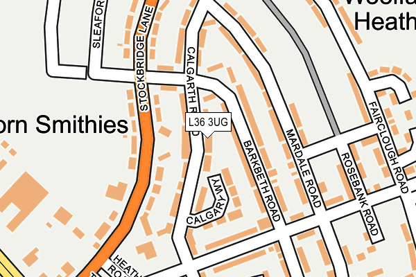 L36 3UG map - OS OpenMap – Local (Ordnance Survey)