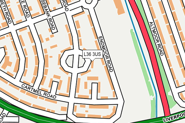 L36 3US map - OS OpenMap – Local (Ordnance Survey)