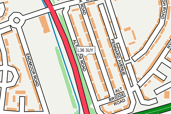 L36 3UY map - OS OpenMap – Local (Ordnance Survey)