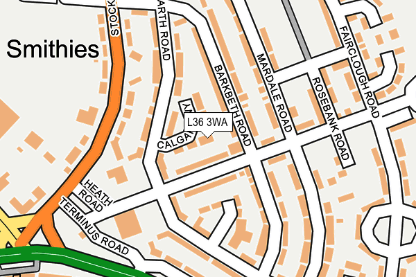 L36 3WA map - OS OpenMap – Local (Ordnance Survey)