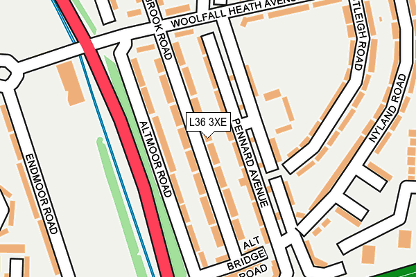 L36 3XE map - OS OpenMap – Local (Ordnance Survey)