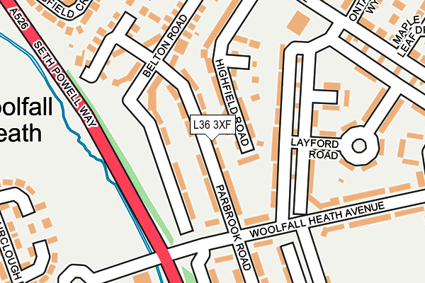 L36 3XF map - OS OpenMap – Local (Ordnance Survey)