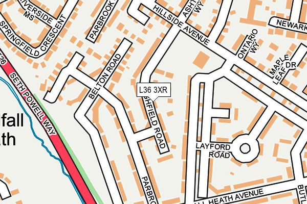 L36 3XR map - OS OpenMap – Local (Ordnance Survey)