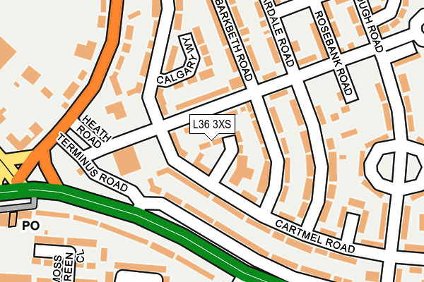 L36 3XS map - OS OpenMap – Local (Ordnance Survey)