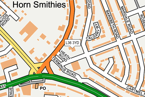 L36 3YD map - OS OpenMap – Local (Ordnance Survey)