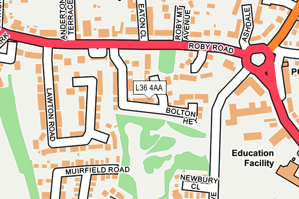 L36 4AA map - OS OpenMap – Local (Ordnance Survey)