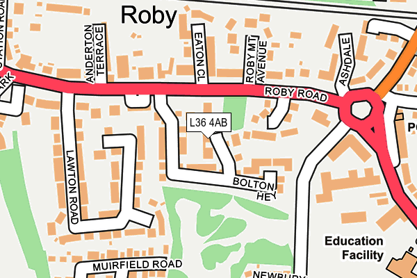 L36 4AB map - OS OpenMap – Local (Ordnance Survey)