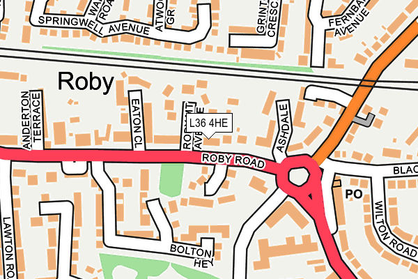 L36 4HE map - OS OpenMap – Local (Ordnance Survey)