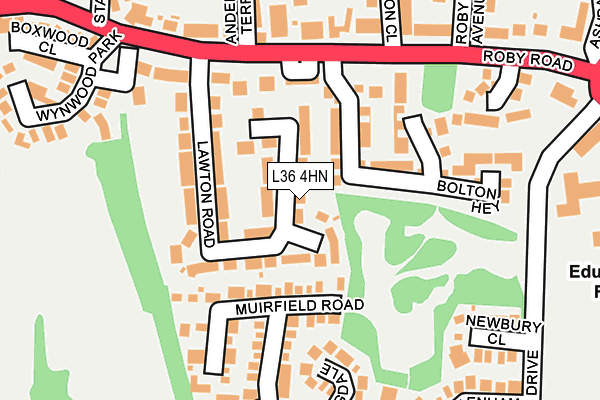 L36 4HN map - OS OpenMap – Local (Ordnance Survey)
