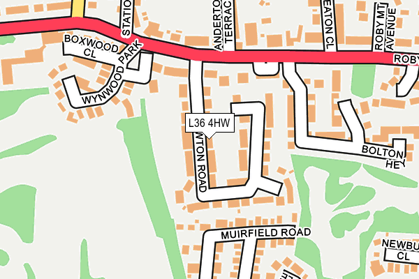 L36 4HW map - OS OpenMap – Local (Ordnance Survey)