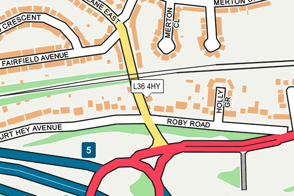 L36 4HY map - OS OpenMap – Local (Ordnance Survey)