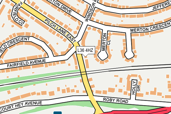 L36 4HZ map - OS OpenMap – Local (Ordnance Survey)