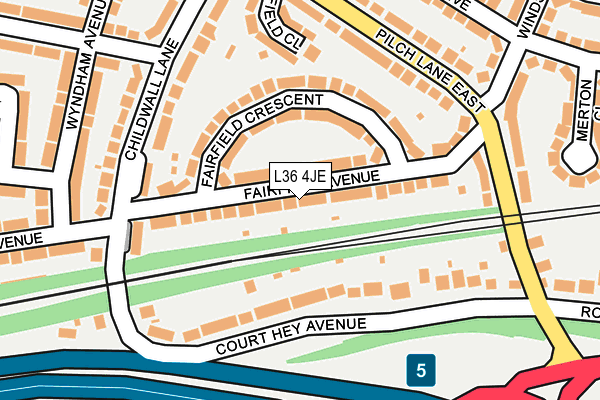 L36 4JE map - OS OpenMap – Local (Ordnance Survey)