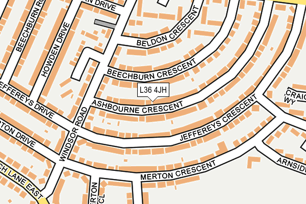 L36 4JH map - OS OpenMap – Local (Ordnance Survey)