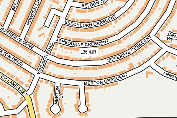 L36 4JR map - OS OpenMap – Local (Ordnance Survey)
