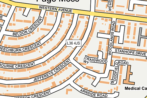 L36 4JS map - OS OpenMap – Local (Ordnance Survey)