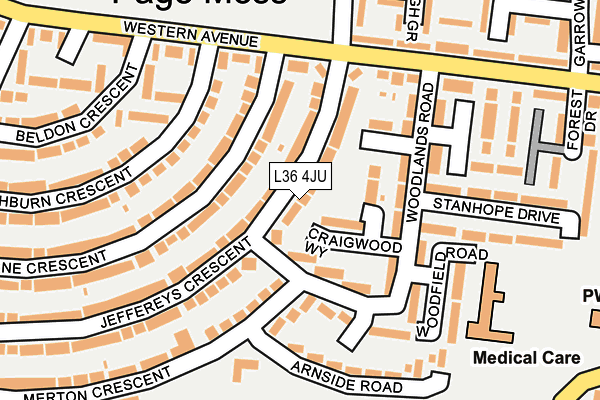 L36 4JU map - OS OpenMap – Local (Ordnance Survey)