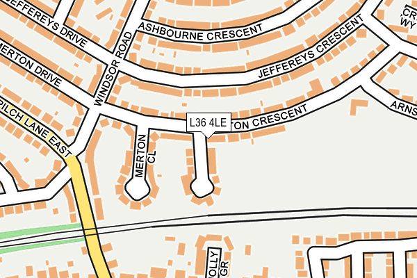 L36 4LE map - OS OpenMap – Local (Ordnance Survey)