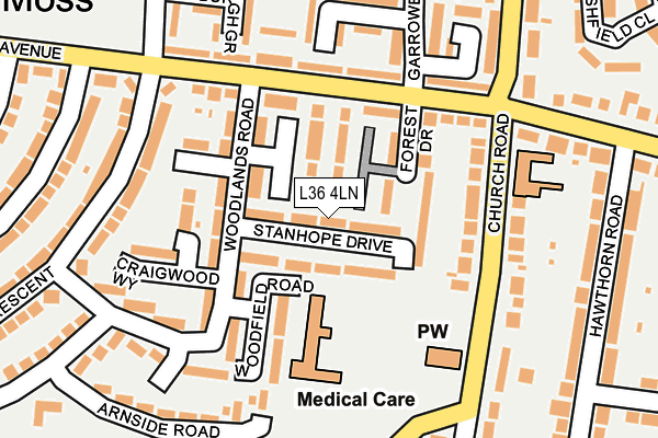 L36 4LN map - OS OpenMap – Local (Ordnance Survey)