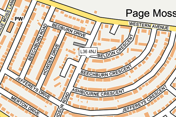 L36 4NJ map - OS OpenMap – Local (Ordnance Survey)