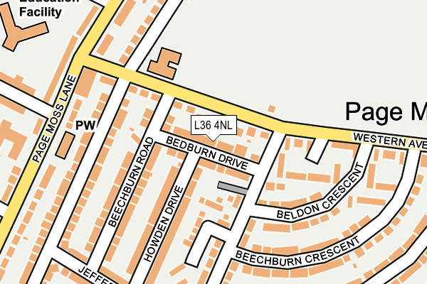 L36 4NL map - OS OpenMap – Local (Ordnance Survey)