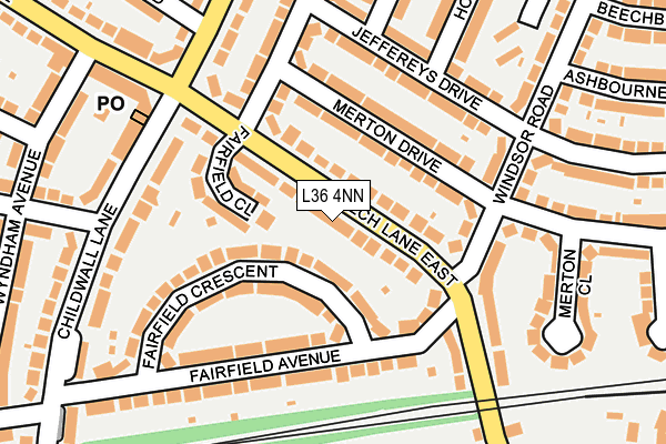 L36 4NN map - OS OpenMap – Local (Ordnance Survey)