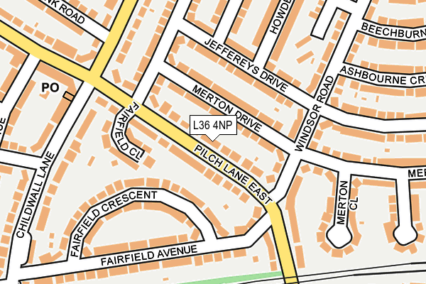 L36 4NP map - OS OpenMap – Local (Ordnance Survey)